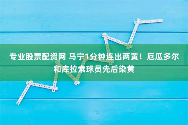 专业股票配资网 马宁1分钟连出两黄！厄瓜多尔和库拉索球员先后染黄