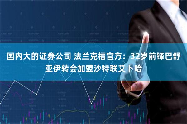 国内大的证券公司 法兰克福官方：32岁前锋巴舒亚伊转会加盟沙特联艾卜哈
